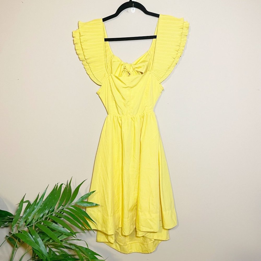 Vici Sabaneta Cotton Pocketed Babydoll Dress Yellow L